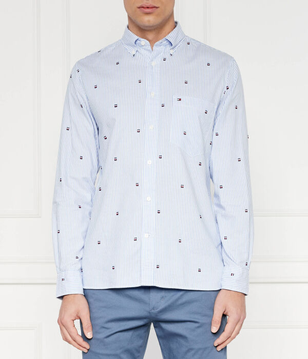 

Рубашка fil coupe global Regular fit Tommy Hilfiger, синий