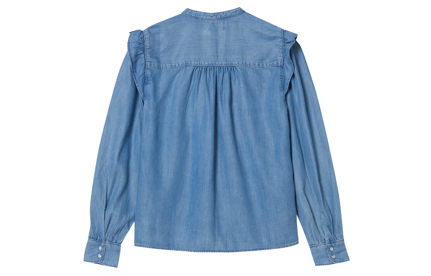 Levis Рубашка женская синяя с круглым вырезом из тонкого денима — фото 3