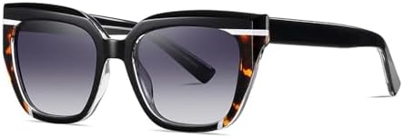 

Коричневые поляризованные солнцезащитные очки с леопардовым принтом, ацетатные солнцезащитные очки для женщин, летний стиль, защита от УФ-излучения UV400 MTZJH, Black Leopard Gray