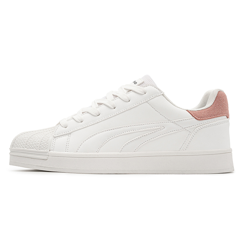 

CVOJOO Износостойкие лоу-топ скейтборд кроссовки унисекс бело-розовые, цвет White Pink