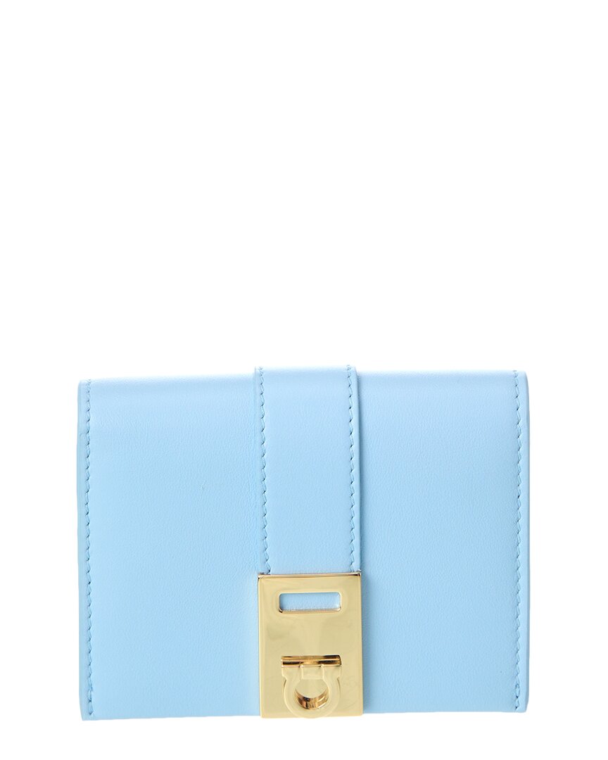 

Компактный кожаный кошелек Ferragamo Hug Salvatore Ferragamo, синий
