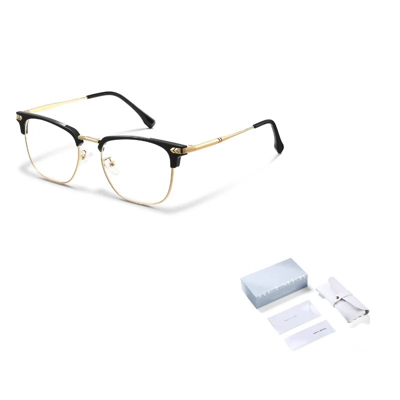 Функциональные очки в стиле browline унисекс HELMER, Black Gold Frame