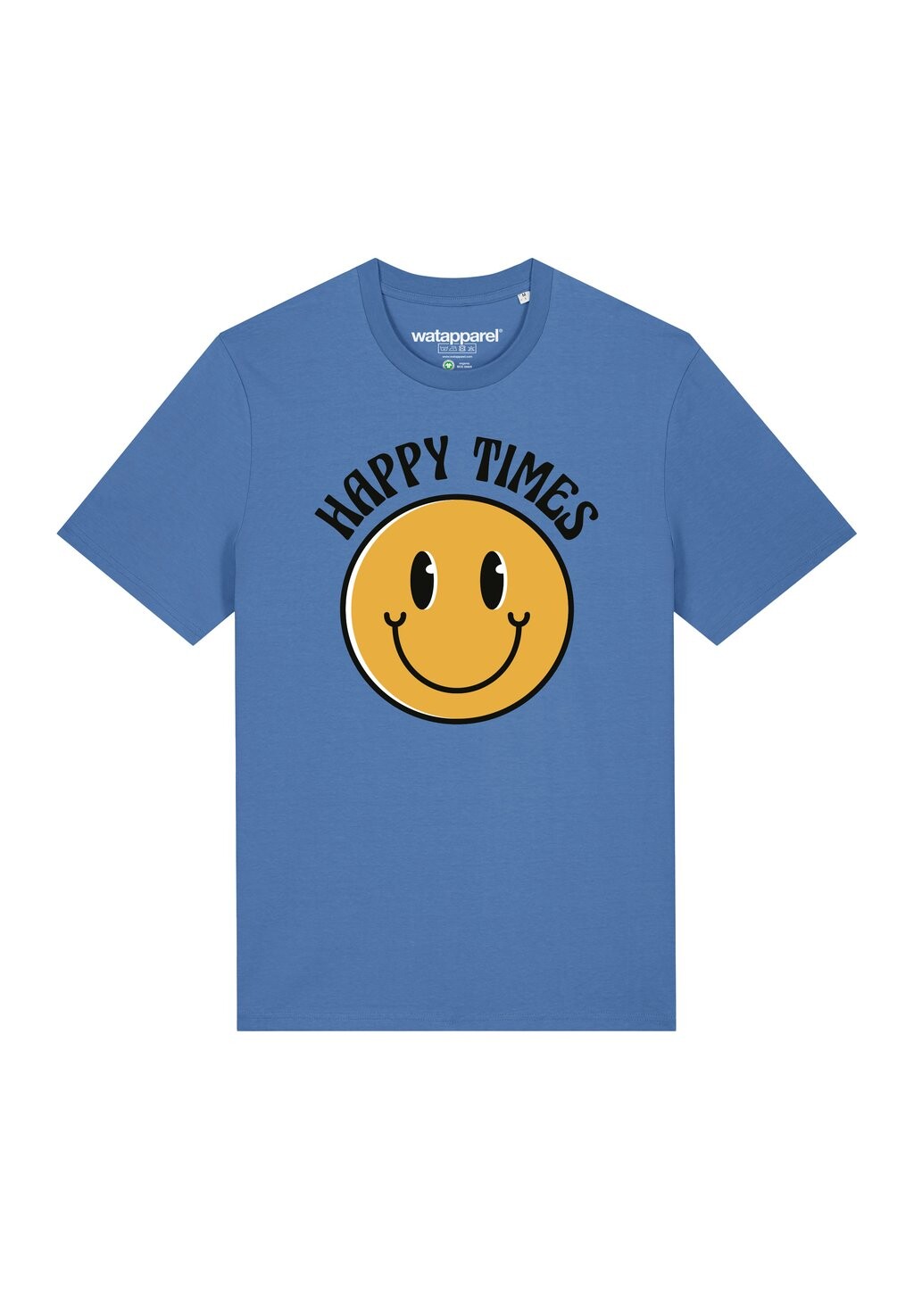 

Футболка с принтом HAPPY TIMES SMILEY EMOJI watapparel, светло-голубой