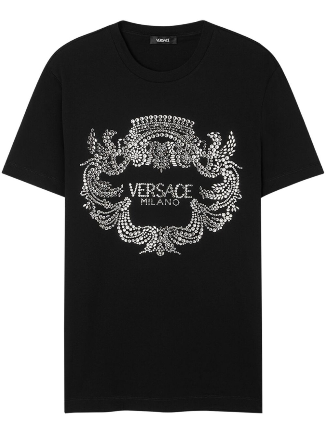 

Футболка с кристаллами и гербом Versace, черный