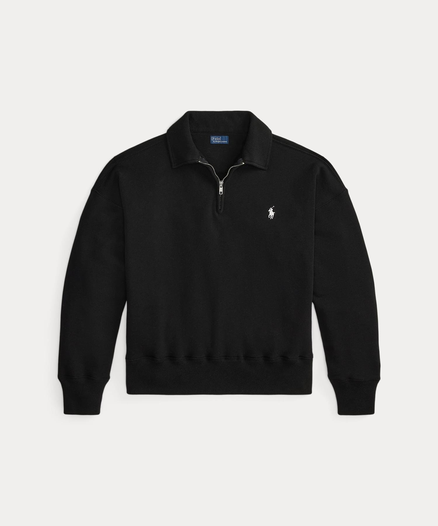 Легкая флисовая кофта с молнией до середины груди Polo Ralph Lauren, 001 Black — фото 2