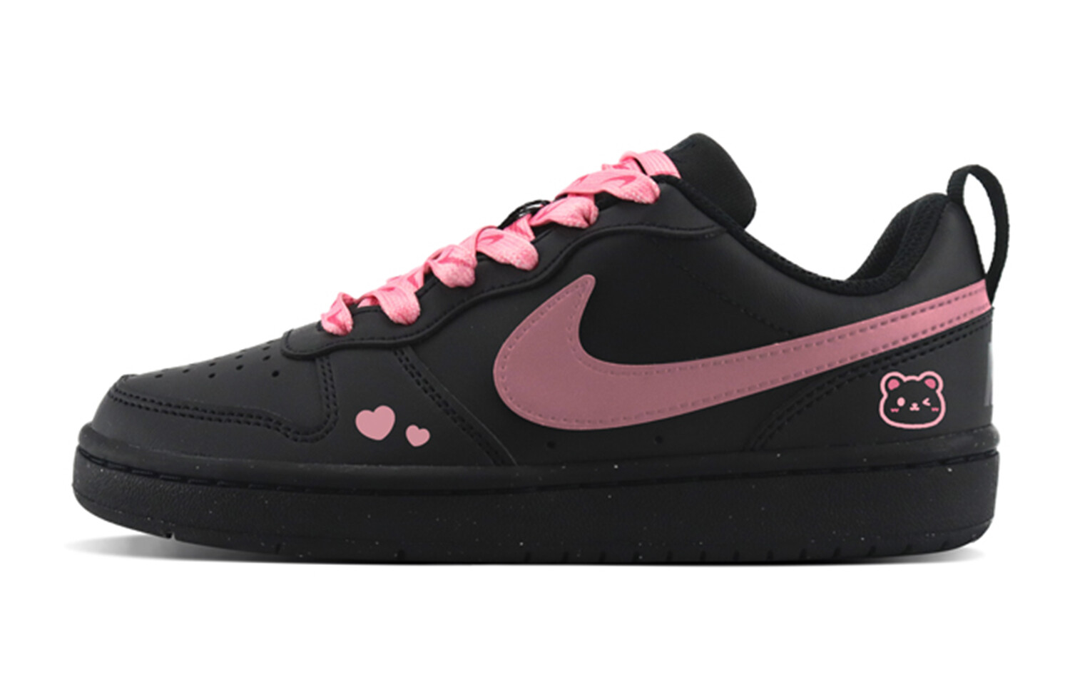 

Кроссовки Nike Court Borough Skateboarding Shoes Women's Low-top Black/pink, черный