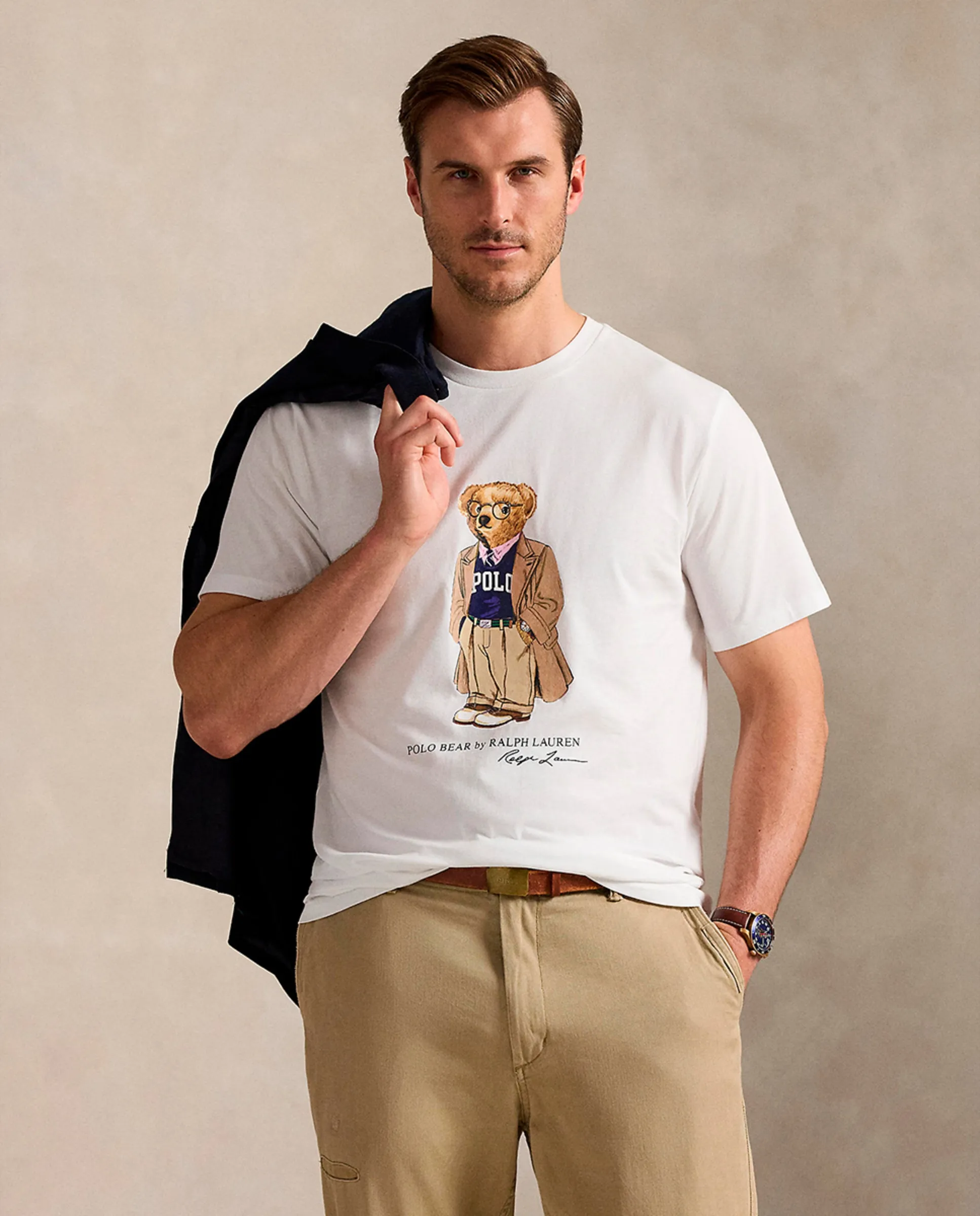 

Футболка мужская с медведем Polo больших размеров Polo Ralph Lauren, белый