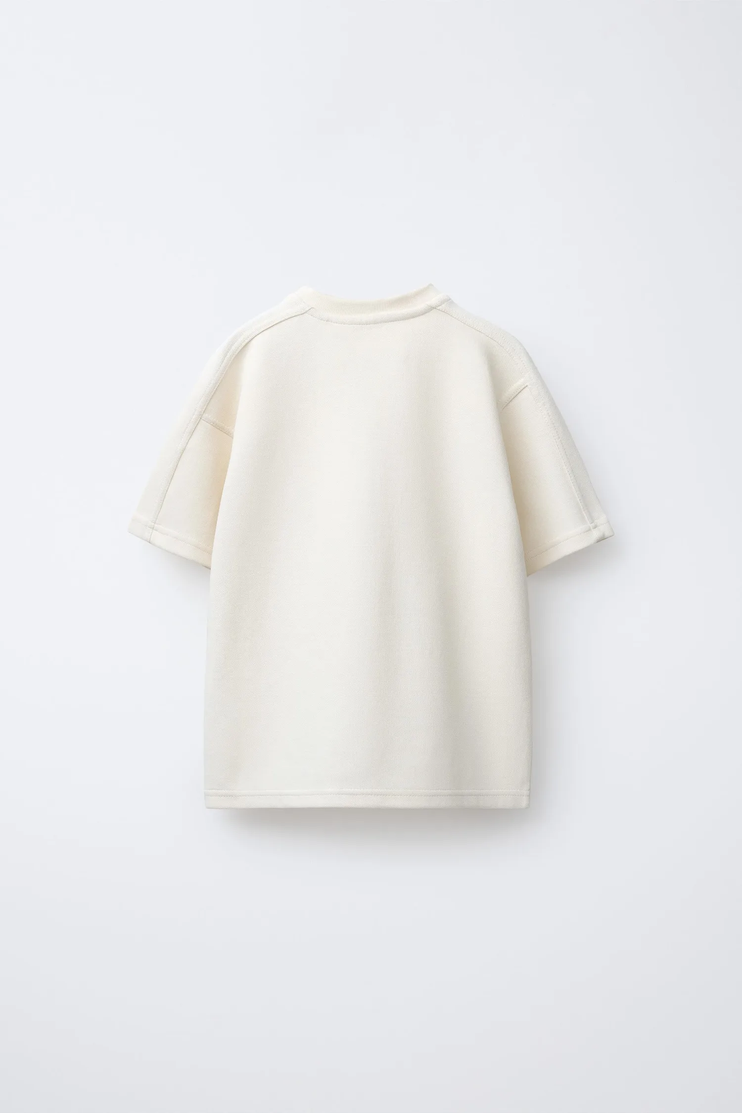 Комплект из футболки и брюк из ткани пике интерлок Zara, экрю — фото 3