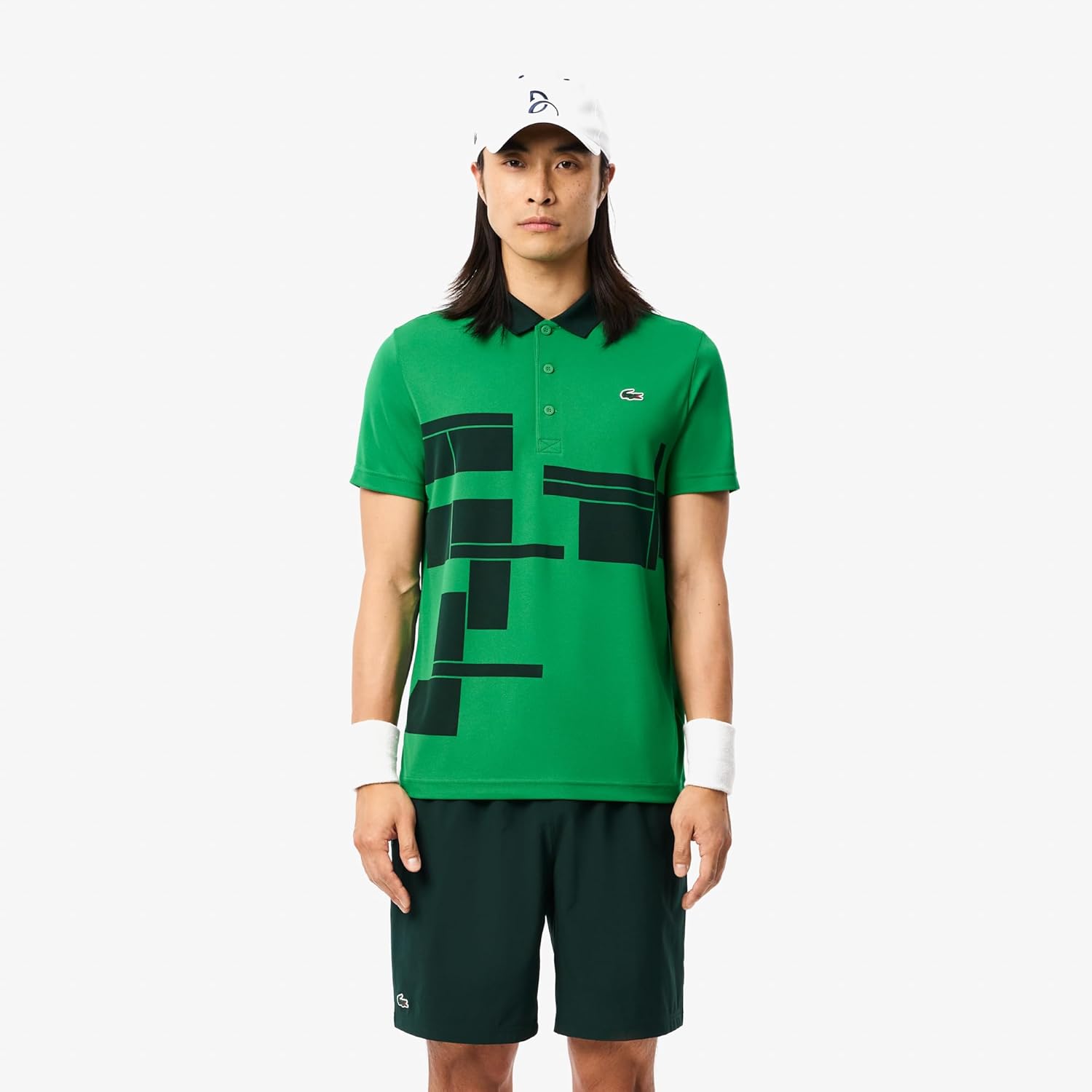 Lacoste мужская спортивная теннисная поло Regular Fit X Novak Djokovic Fan, Fluorine Green/Forest Green — фото 4