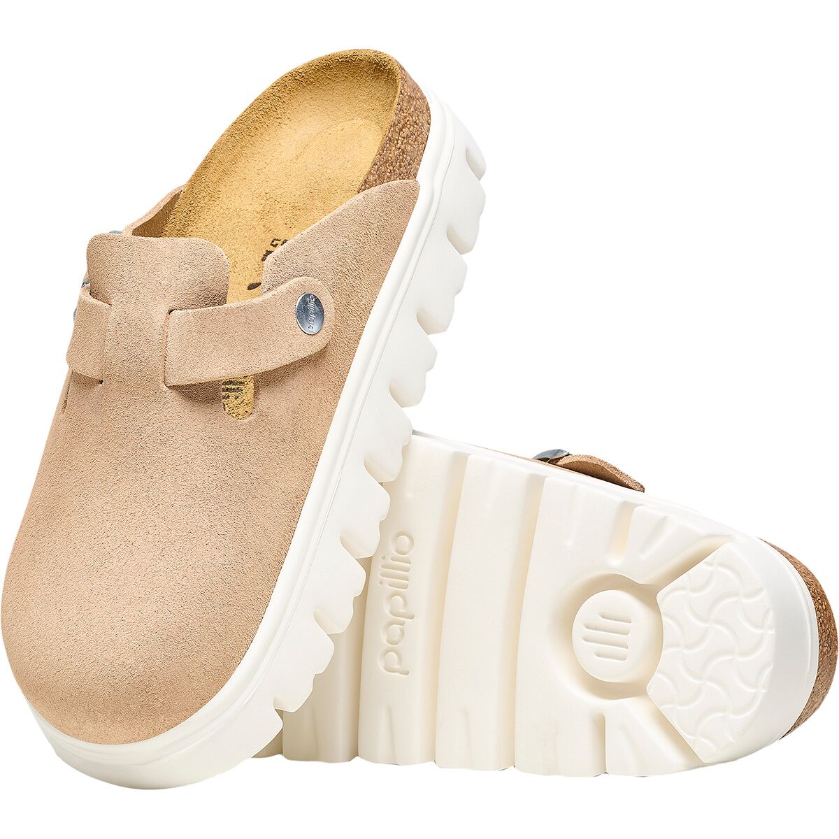 Бостон массивный узкий клог Birkenstock, цвет warm sand suede — фото 3