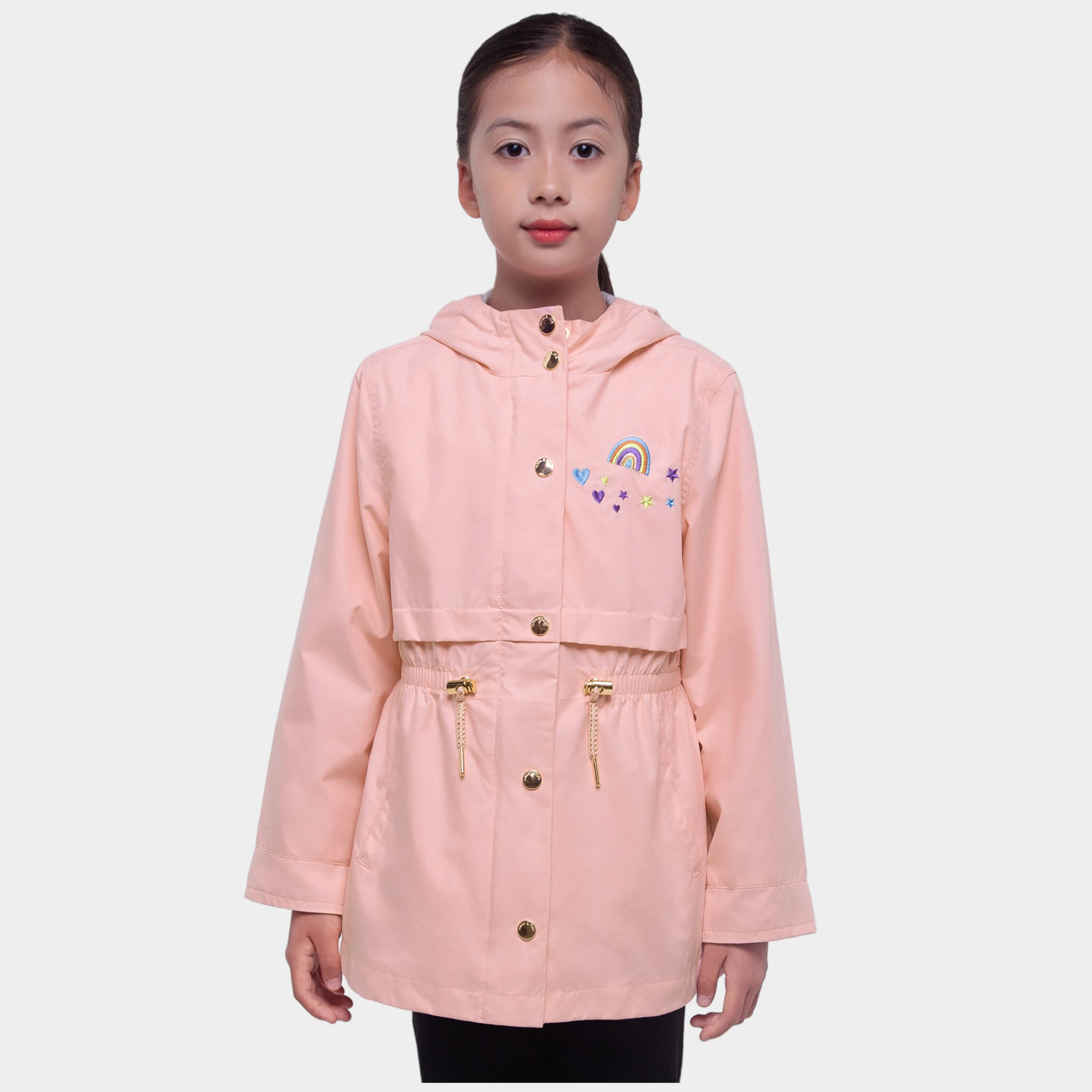 

Легкая дождевая куртка-тренч для девочек Rokka&Rolla, персиковый