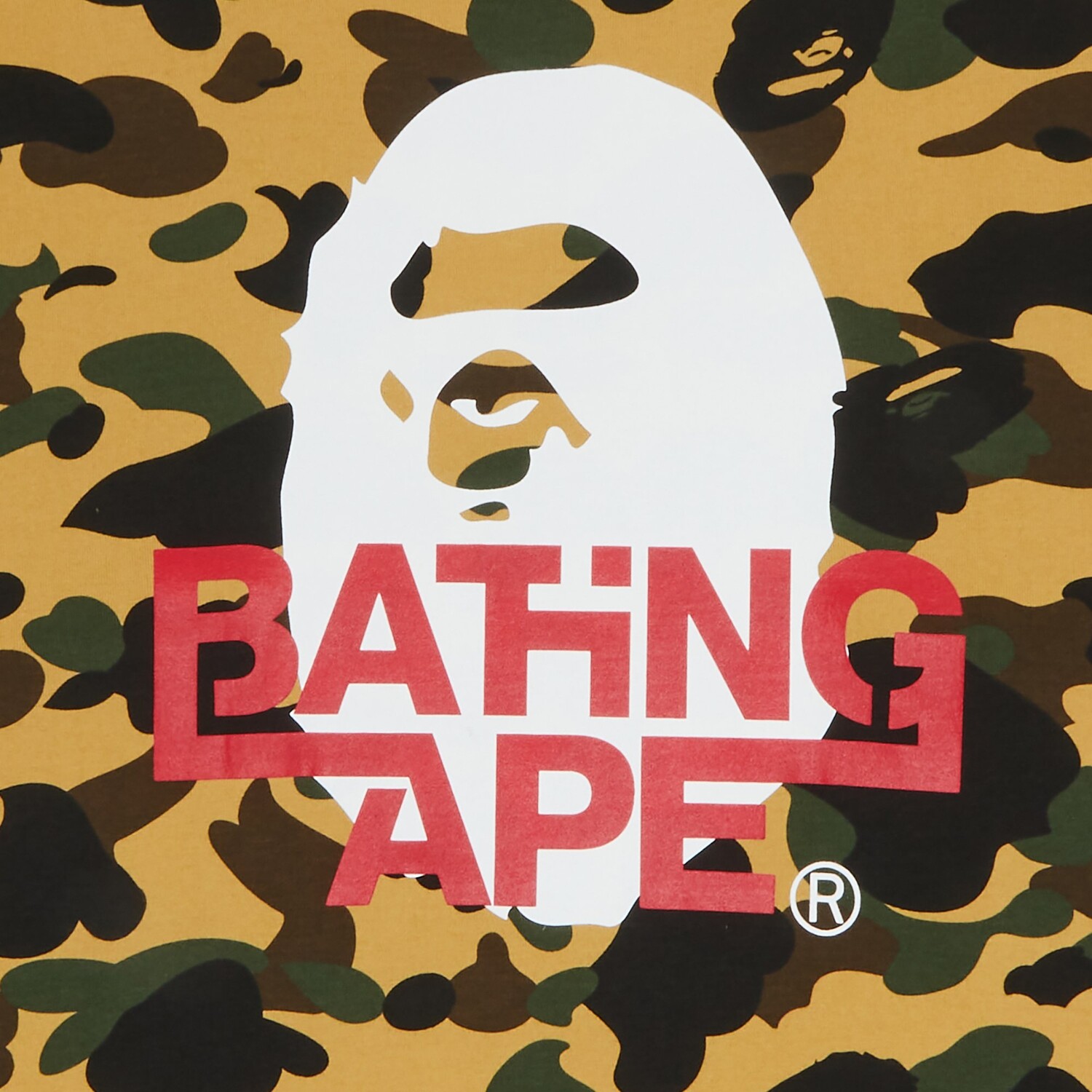 BAPE 1st Camo Многослойная футболка свободного кроя с длинными рукавами, цвет Желтый — фото 3