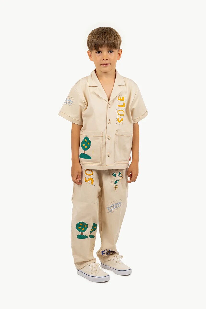 

Детские хлопковые брюки ARTSY TREE PANT Tinycottons, бежевый