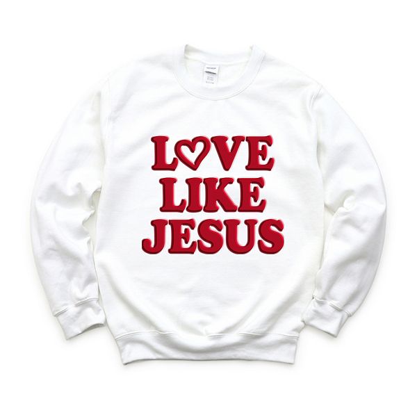 

Графический свитшот Love like Jesus heart bold puff Simply Sage Market, White, Белый, Графический свитшот Love like Jesus heart bold puff Simply Sage Market, White