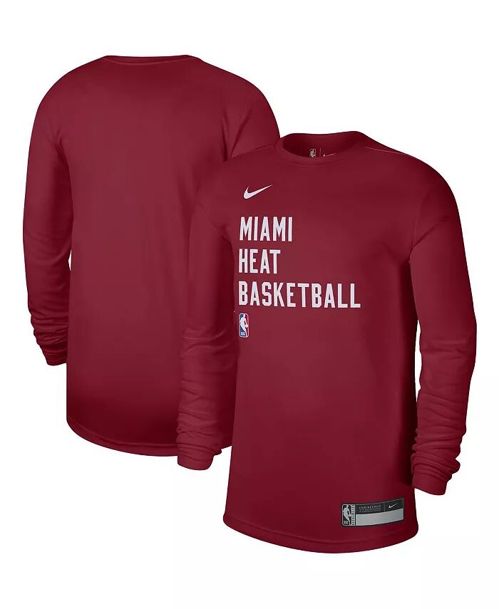 

Мужская и женская красная футболка Miami Heat 2023/24 Legend On-Court Practice с длинным рукавом Nike