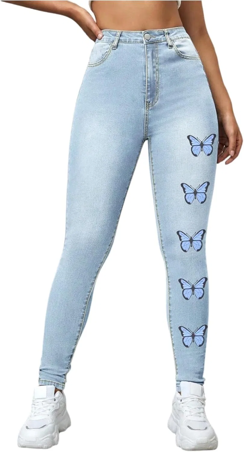 Джинсы скинни Womens Classic High Waisted, sky blue