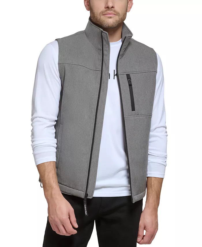 Мужская мягкая бесшовная жилетка Infinite Stretch Soft Shell Calvin Klein, серый — фото 3