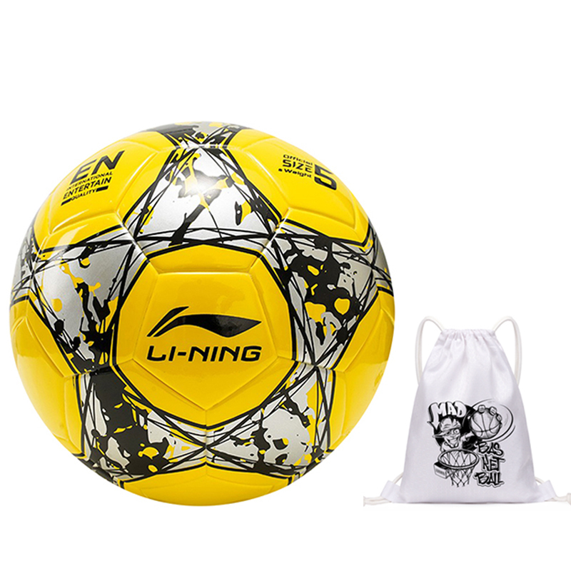 

LINING Размер 5 футбольный мяч TPU бесшовный термосварной унисекс ярко-желтый