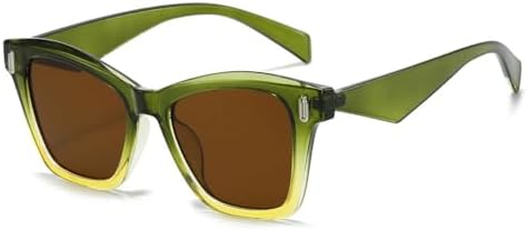 

Солнцезащитные очки 2026 для женщин, модные винтажные солнцезащитные очки, женские солнцезащитные очки UV400, мужские роскошные, зелено-желтые, один размер MTZJH, One Color