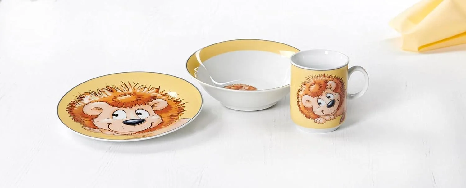 Детская кружка Ritzenhoff & Breker Happy Zoo Lion 270 мл с ручкой и животным принтом, фарфор, желтая — фото 4