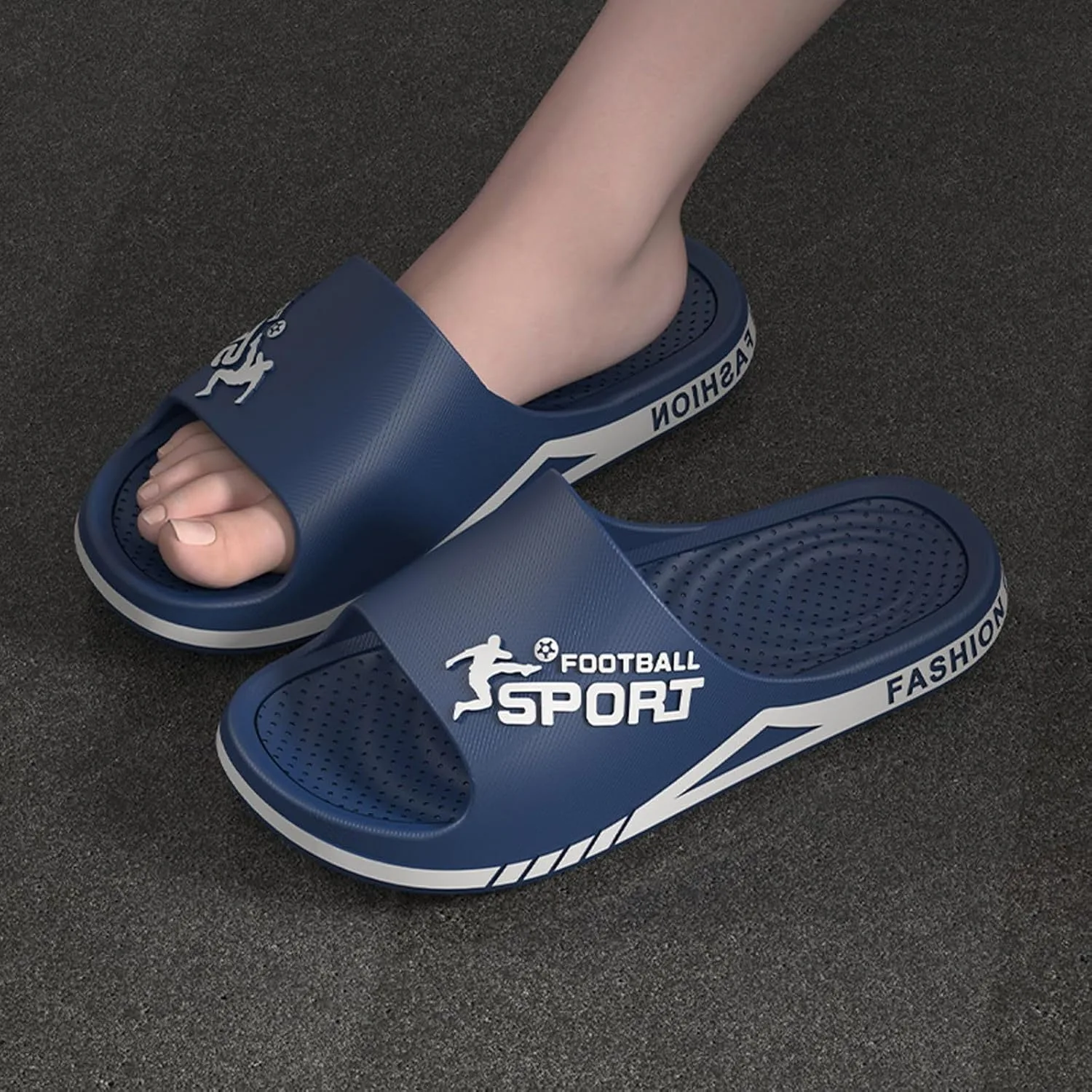 Мужские тапочки для дома и душа Generic, морской — фото 4