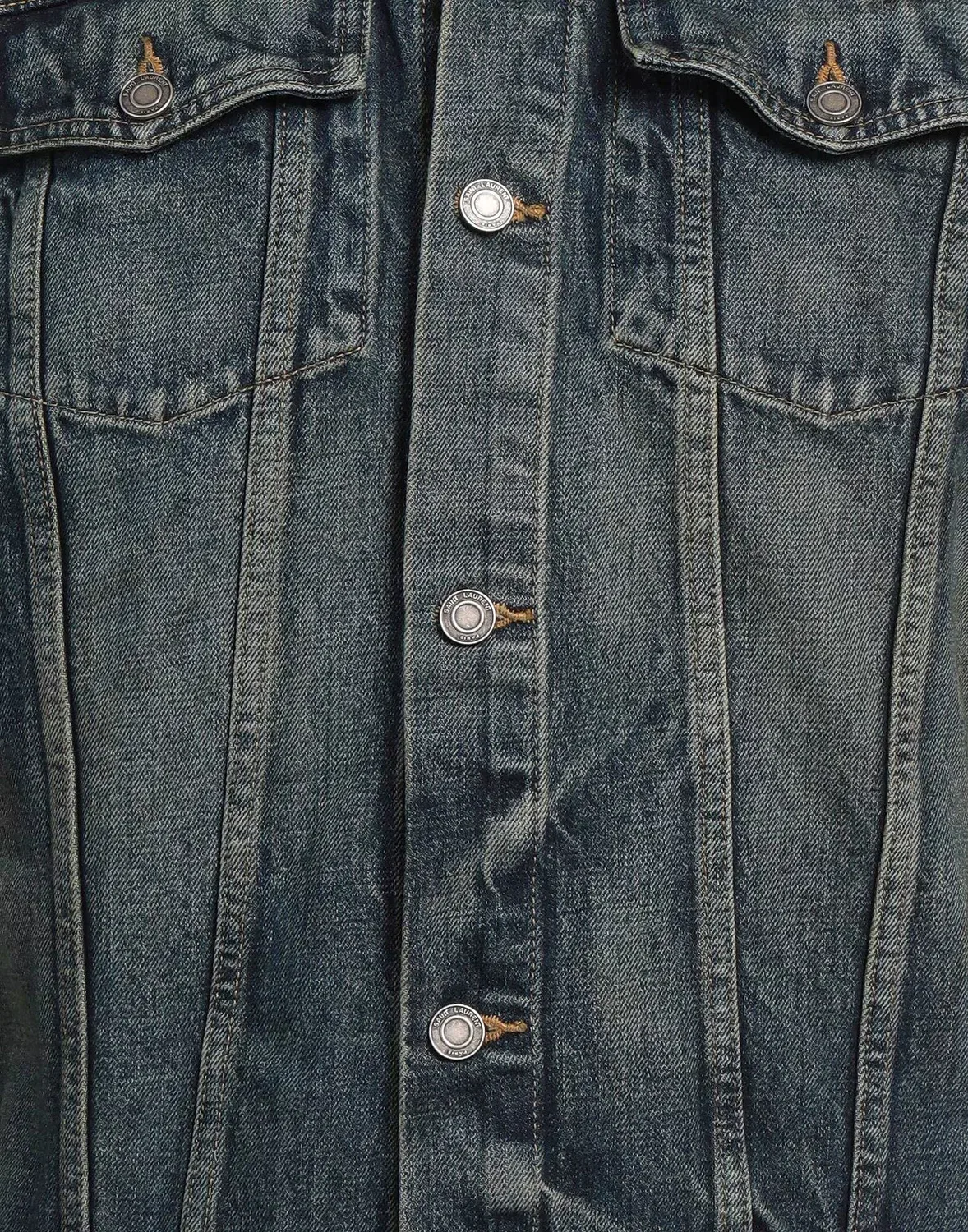 Джинсовая куртка SAINT LAURENT синяя — фото 4