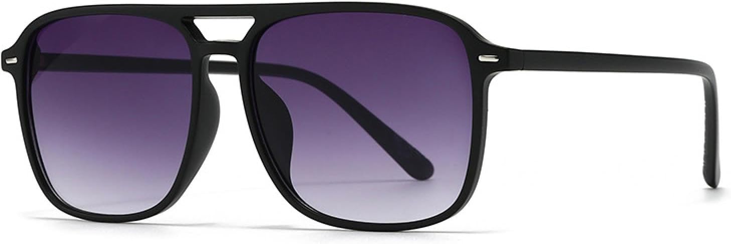 

Модные женские солнцезащитные очки с двойной перемычкой, защита от УФ-излучения UV400, ретро-очки с заклепками, мужские солнцезащитные очки TVTBBVV, Black Gray Gradient