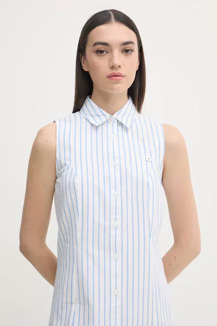 Платье в полоску SLEEVELESS TIE-BACK MIDI U.S. Polo Assn., синий — фото 4