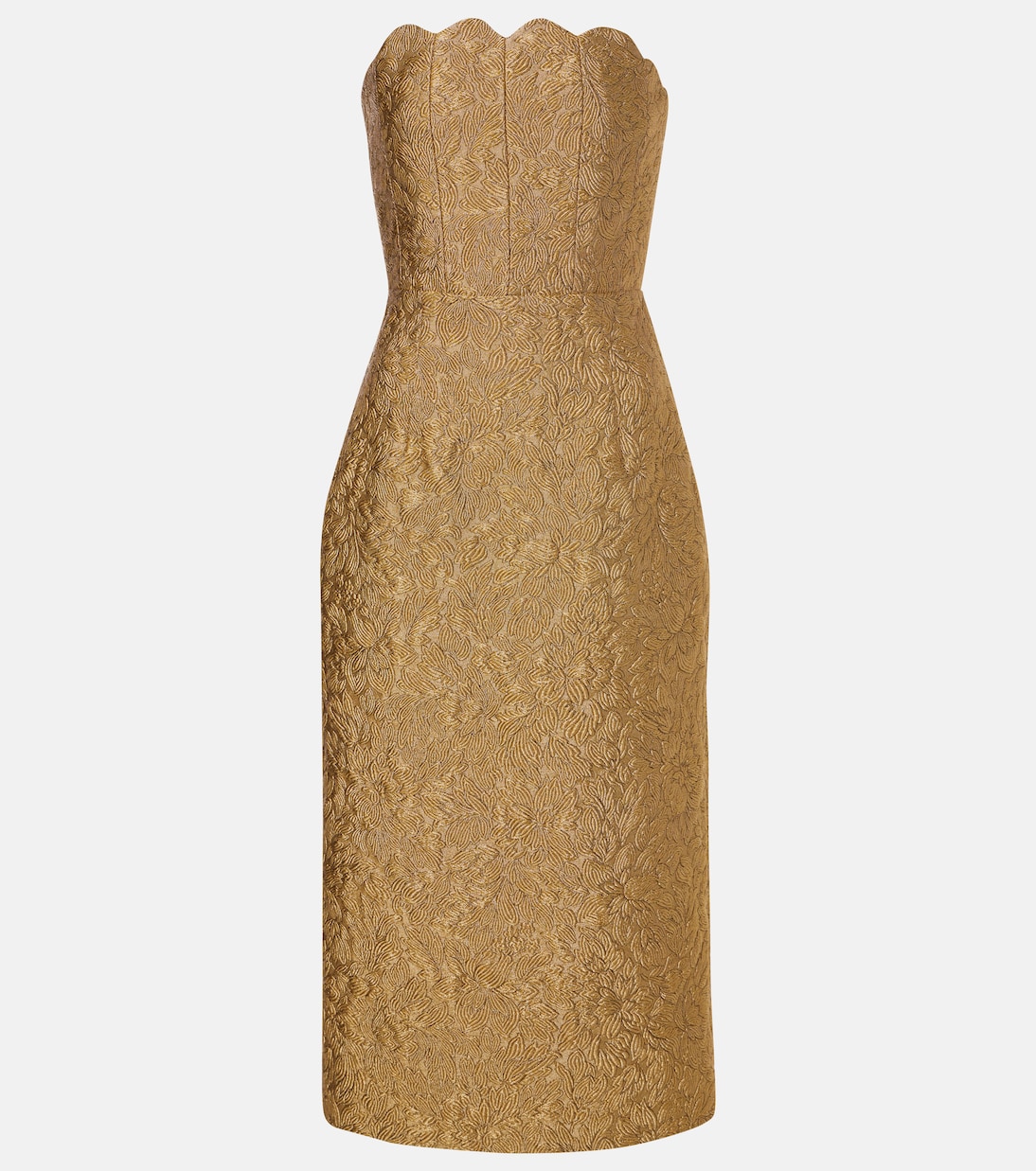 

Коктейльное платье Marcella из цветочной парчи Markarian, Gold Floral Jacquard