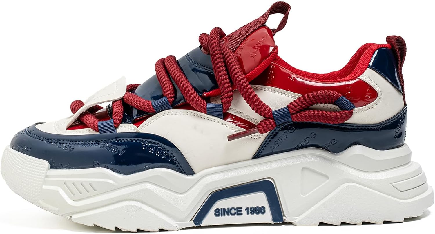 

Мужские кроссовки для бега, тенниса, работы и ходьбы, массивные модные кеды, повседневная обувь для мужчин Spwagym, красный/синий