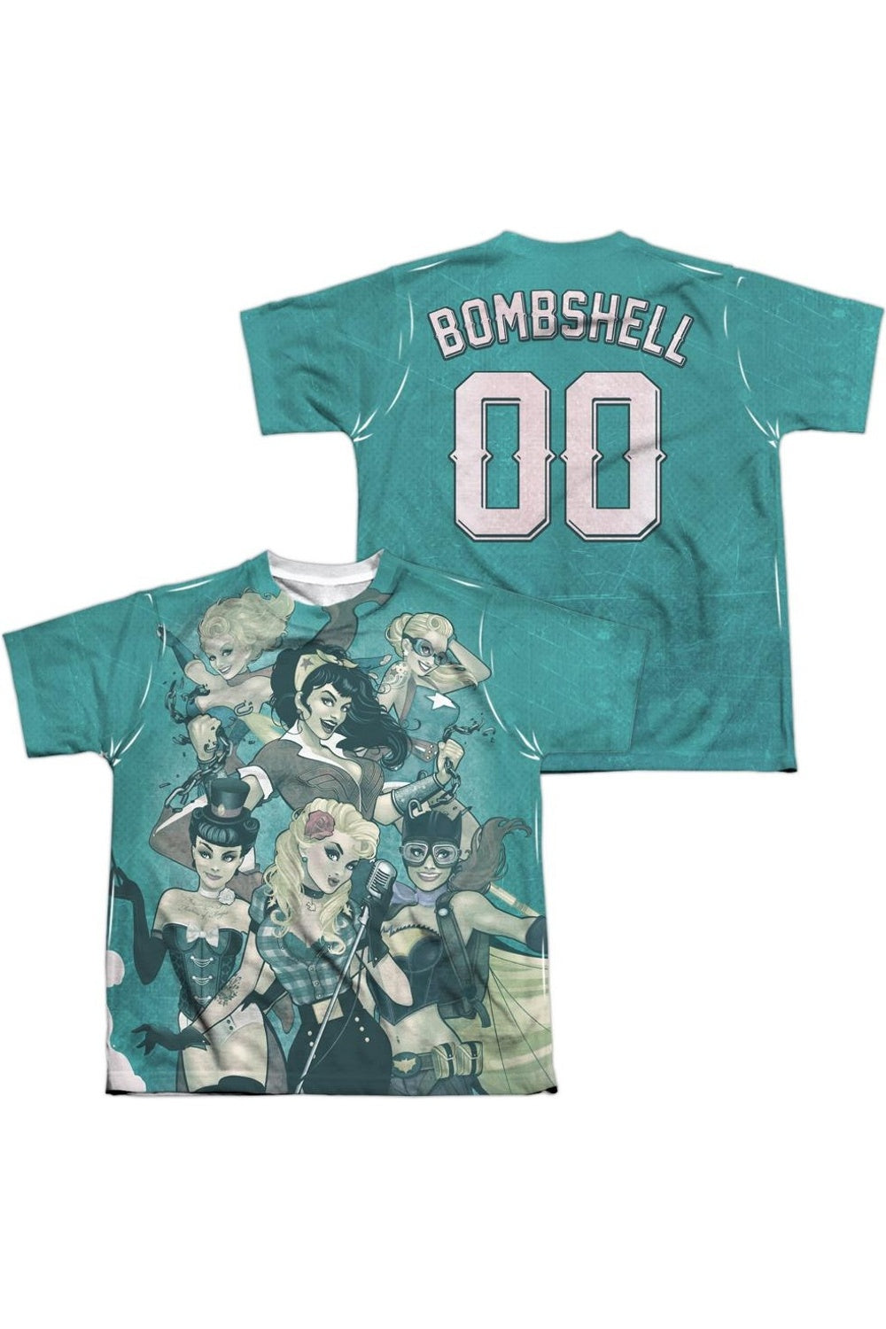 

Футболка с коротким рукавом для подростков Justice League of America Bombshell с принтом спереди и сзади Gildan, белый