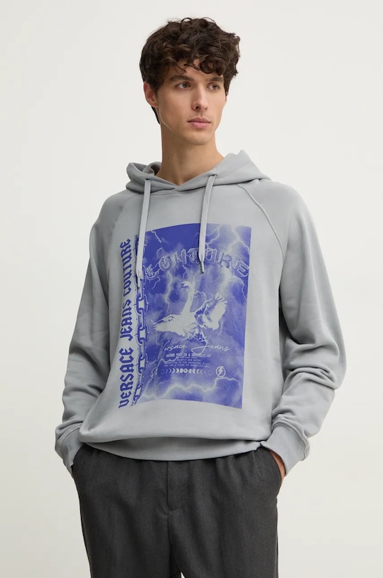 

Хлопковая толстовка Versace Jeans Couture, серый