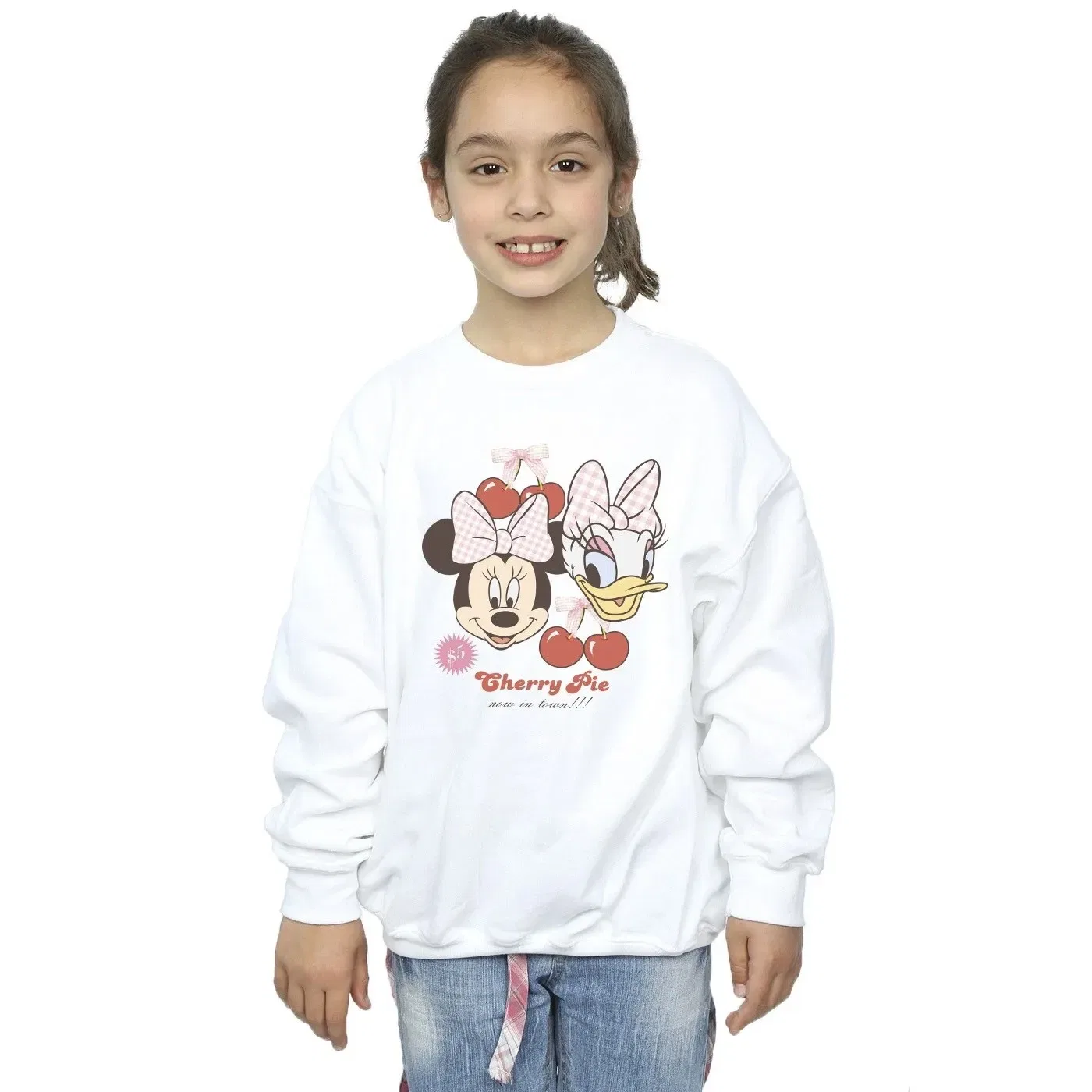 Свитшот детский с принтом Minnie Mouse & Daisy Cherry Disney, белый — фото 3