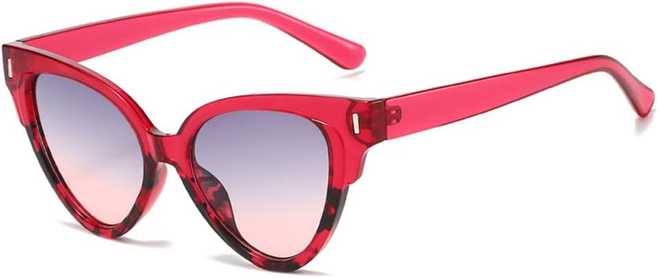 

Повседневные модные солнцезащитные очки «кошачий глаз» с заклепками для женщин, модный градиентный дизайн, трендовые оттенки, защита от ультрафиолета UV400 HYYZZC, Rose Pink Gray Pink