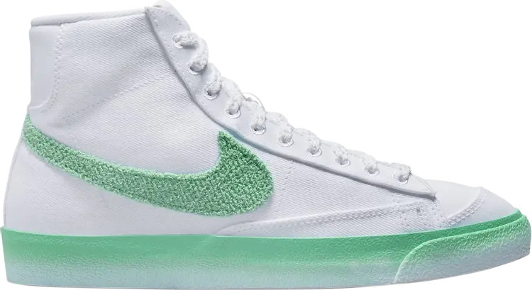 Кроссовки Wmns Blazer Mid '77 'Chenille Swoosh - Green Fade', белый