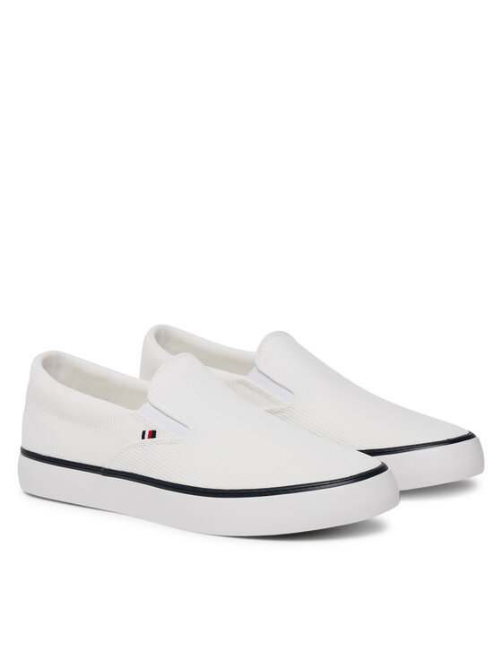 Тканевые кроссовки Th Hi Vulc Core Low Ii Slipon FM0FM05514 Tommy Hilfiger, белый — фото 2