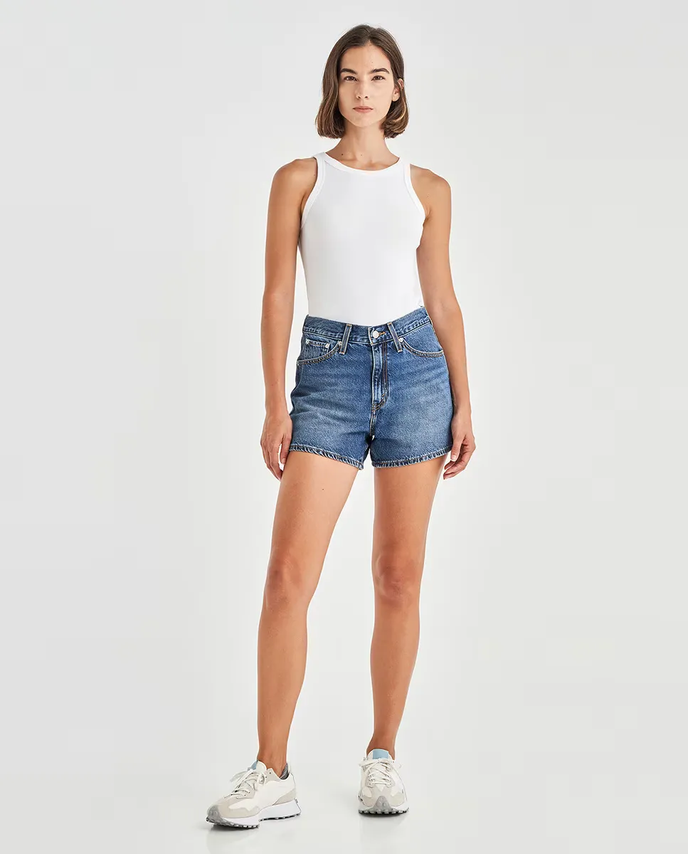 

Женские однотонные джинсовые шорты Mom 80-х годов Levi's, индиго/синий