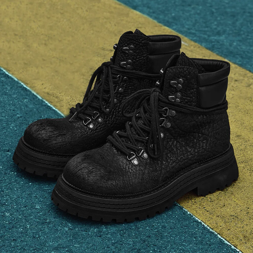 Мужские чёрные ботинки-воркеры Titan Horse Leather 8-Hole от Wetheroad