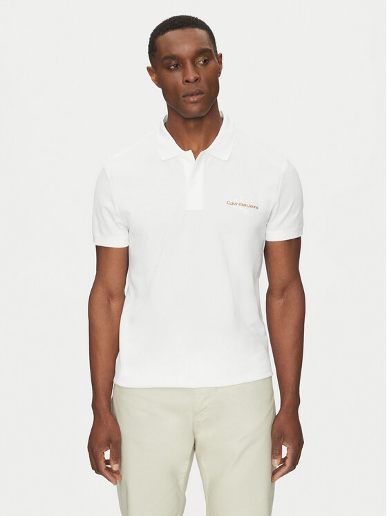 

Рубашка поло стандартный крой Monologo J30J325664 Calvin Klein Jeans, белый