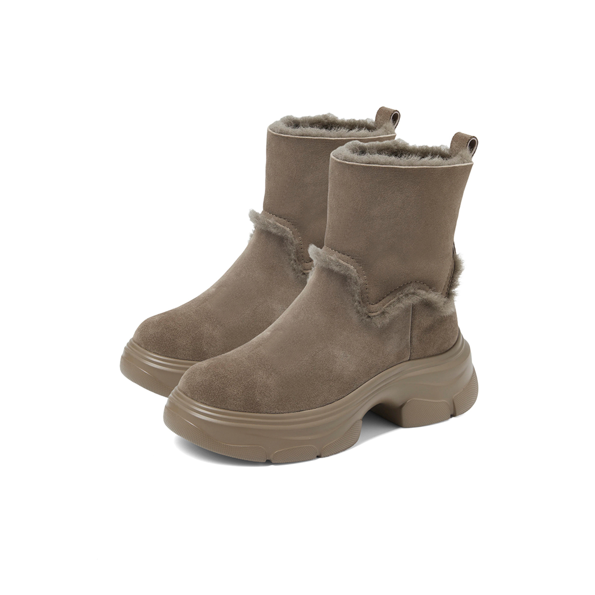 COMELY Термические утепленные высокие снегоступы женские хаки, цвет Khaki — фото 3