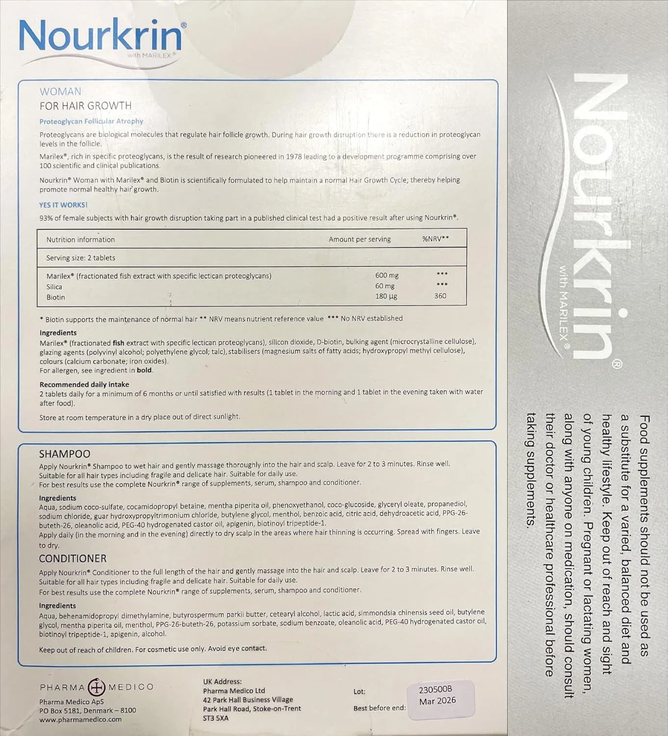 Набор Nourkrin Woman для роста волос с шампунем и кондиционером Nourkrin — фото 3
