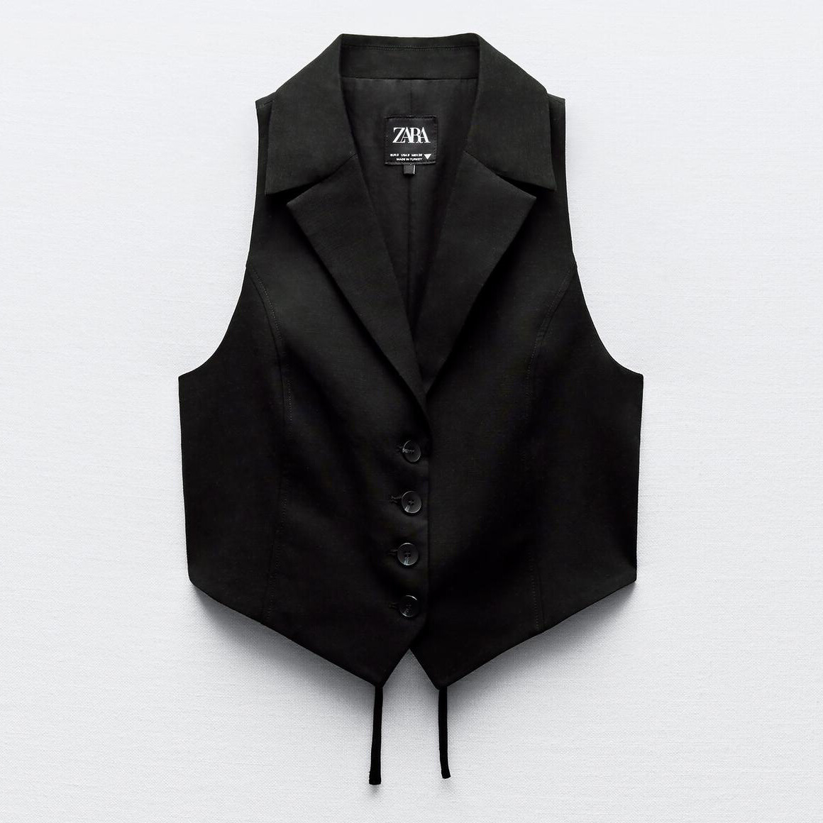

Жилет Zara Fitted Cut-out, черный
