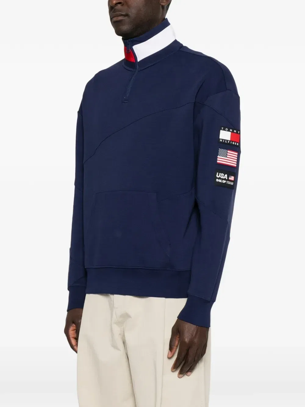Футболка на молнии с логотипом Tommy Hilfiger, синий — фото 3