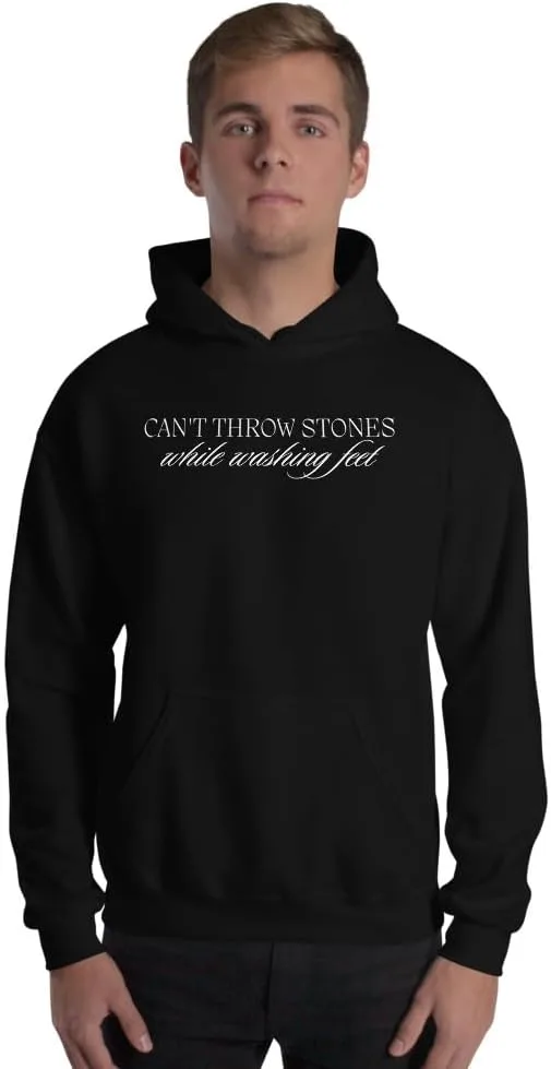 Unisex худи Can't Throw Stones While Washing Feet Generic, черный