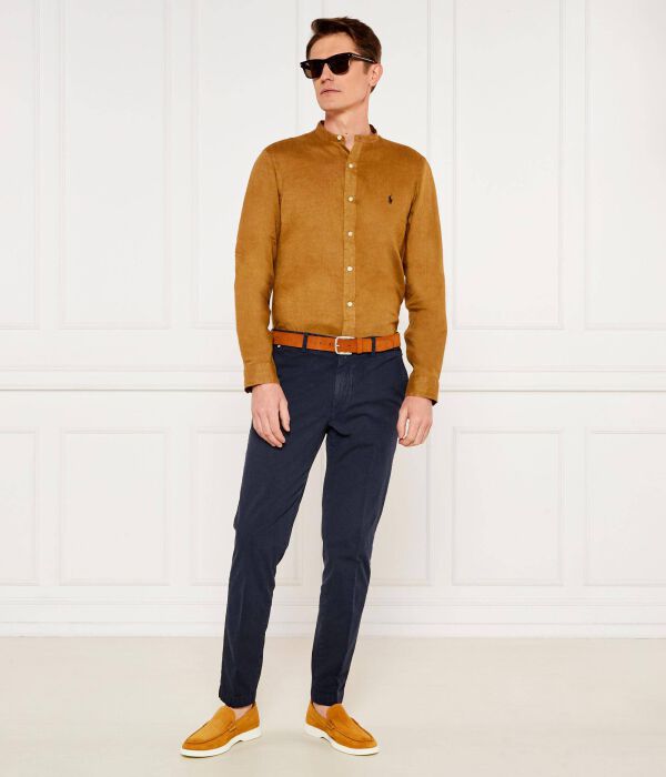 Льняная рубашка Slim fit Polo Ralph Lauren, зеленый — фото 2