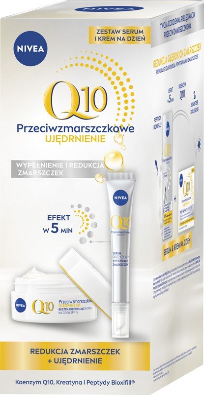 

Подарочный набор NIVEA Q10: дневной укрепляющий крем против морщин + сыворотка