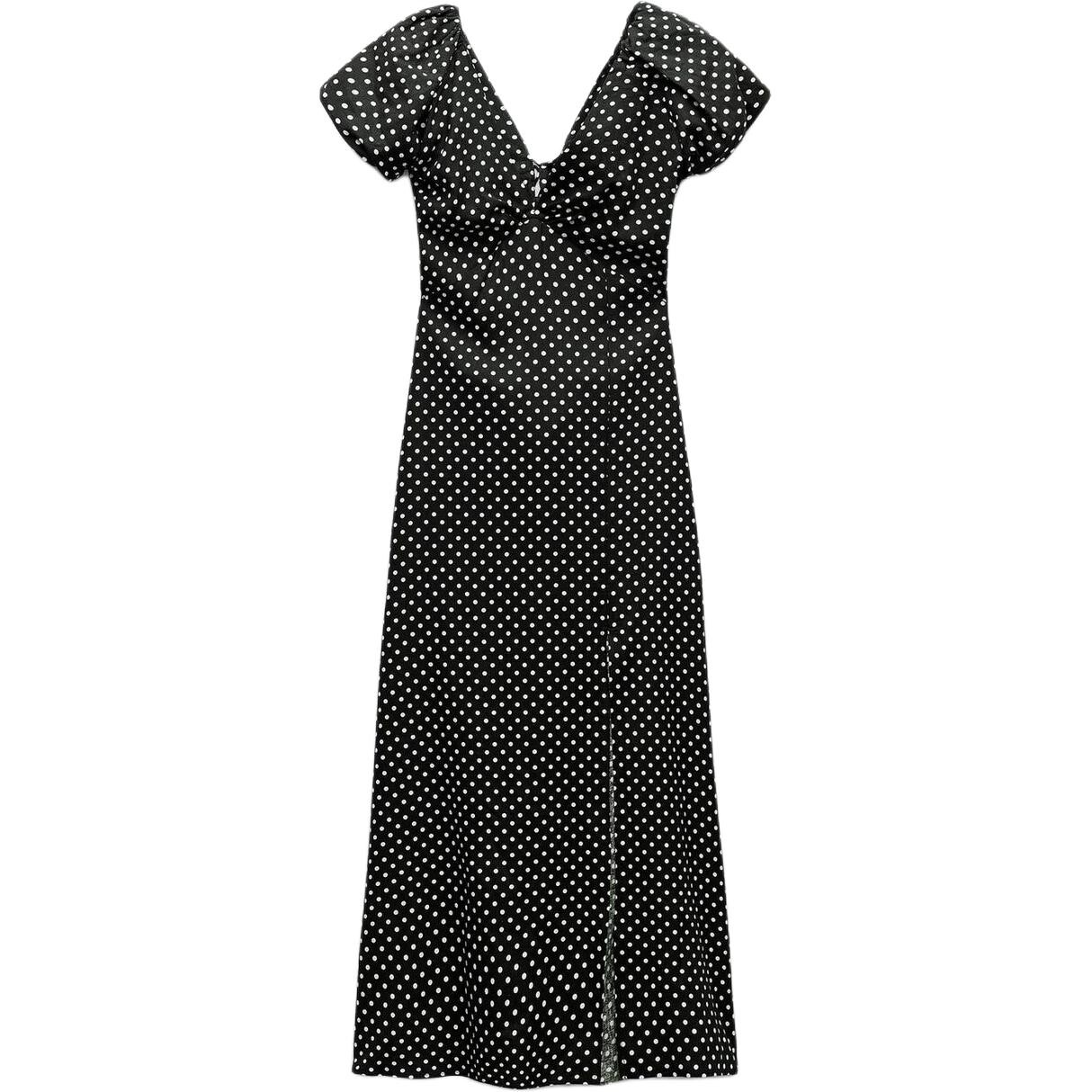 

Платье с короткими рукавами женское черное Zara