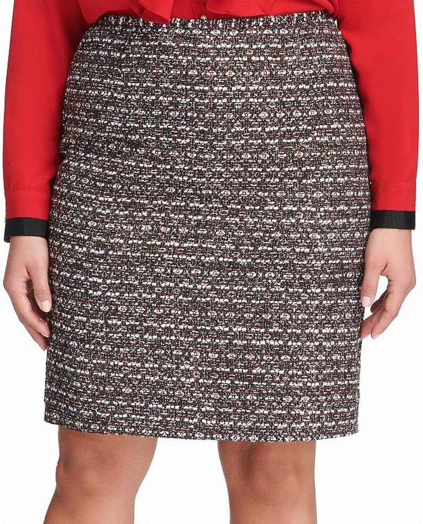 

Женская юбка-карандаш из твида с пайетками от Calvin Klein, Black/Red