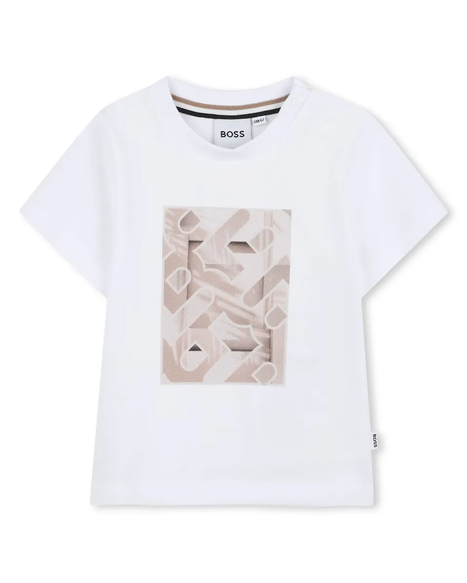 

Футболка для мальчика в белом хлопковом цвете BOSS Kidswear, белый