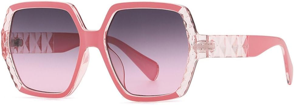 

MUTYNE Большие квадратные солнцезащитные очки для женщин, модные винтажные очки в крупной оправе, роскошные, стильные, элегантные, с защитой от УФ-излучения UV400, Pink Gray Pink